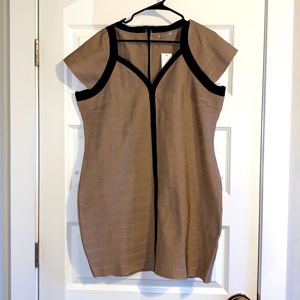 💋3 for $16💋 NWT Tan and Black Bandage Dress